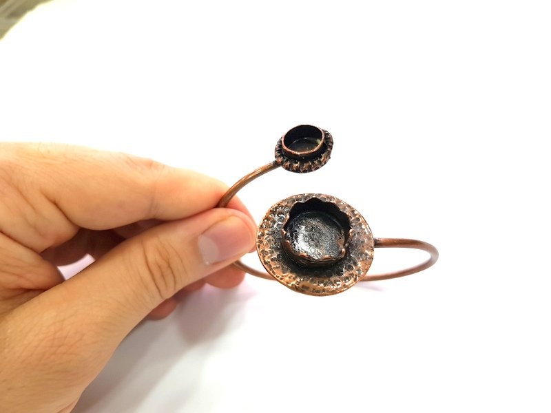 Copper Bracelet Blanks Bangle Blanks Cuff Blanks Adjustable Bracelet Blank Antique Copper Plated Brass (15mm and 10mm Blanks ) G13908