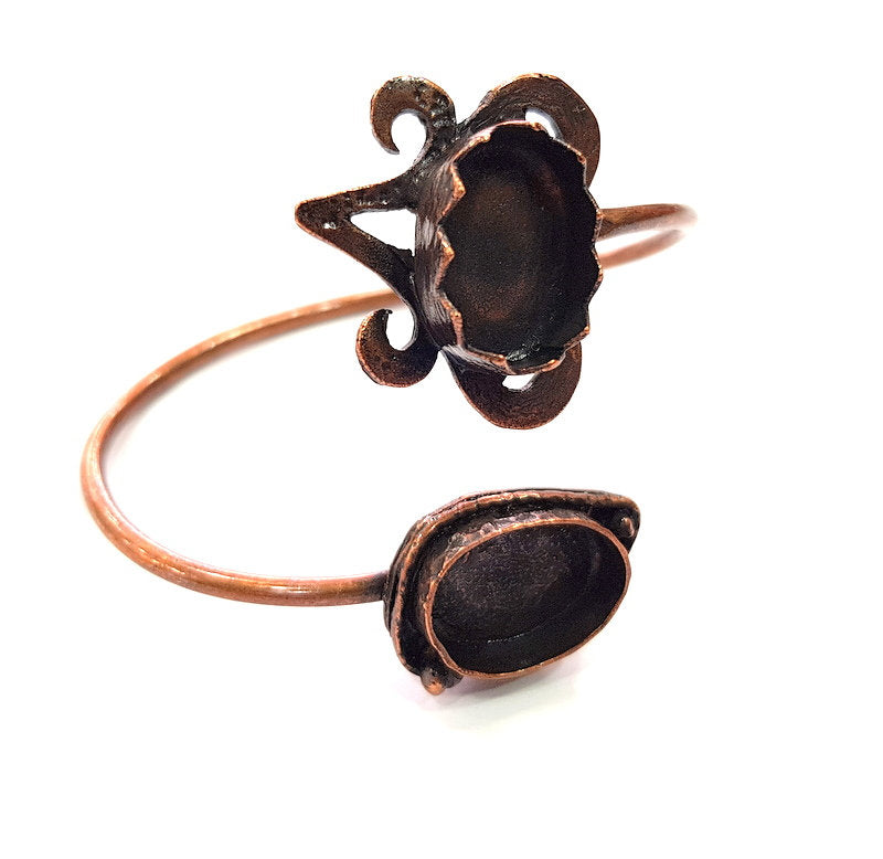 Copper Bracelet Blanks Bangle Blanks Cuff Blanks Adjustable Bracelet Blank Antique Copper Plated Brass (18x13mm and 18x13mm Blanks ) G13911