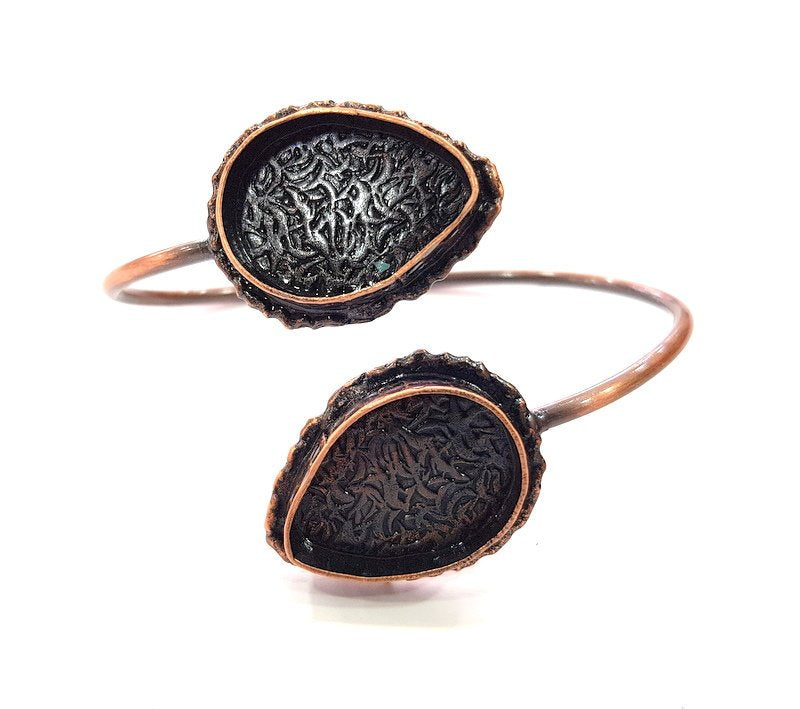 Copper Bracelet Blanks Bangle Blanks Cuff Blanks Adjustable Bracelet Blank Antique Copper Plated Brass (25x18mm and 25x18mm Blanks ) G13913