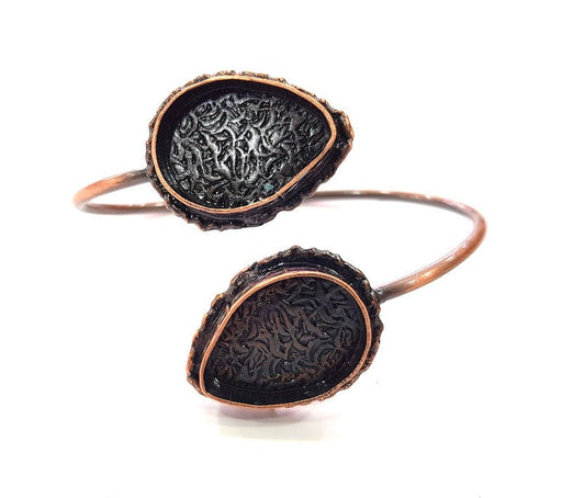 Copper Bracelet Blanks Bangle Blanks Cuff Blanks Adjustable Bracelet Blank Antique Copper Plated Brass (25x18mm and 25x18mm Blanks ) G13913