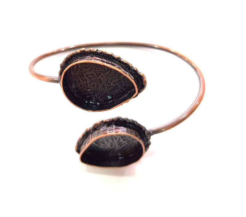 Copper Bracelet Blanks Bangle Blanks Cuff Blanks Adjustable Bracelet Blank Antique Copper Plated Brass (25x18mm and 25x18mm Blanks ) G13913