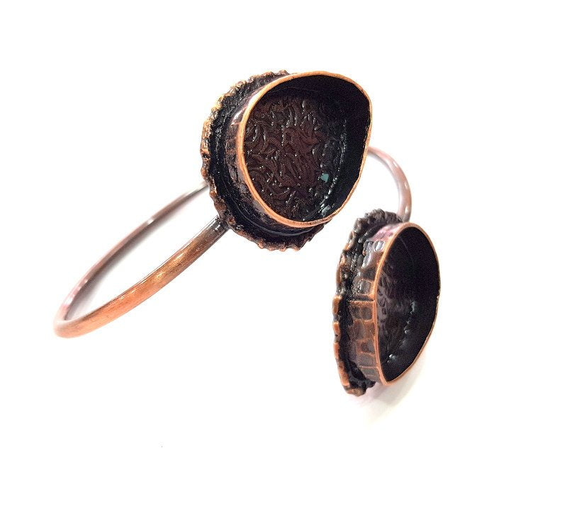 Copper Bracelet Blanks Bangle Blanks Cuff Blanks Adjustable Bracelet Blank Antique Copper Plated Brass (25x18mm and 25x18mm Blanks ) G13913
