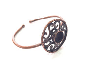 Copper Bracelet Blanks Bangle Blanks Cuff Blanks Adjustable Bracelet Blank Antique Copper Plated Brass (10mm Blanks ) G13958