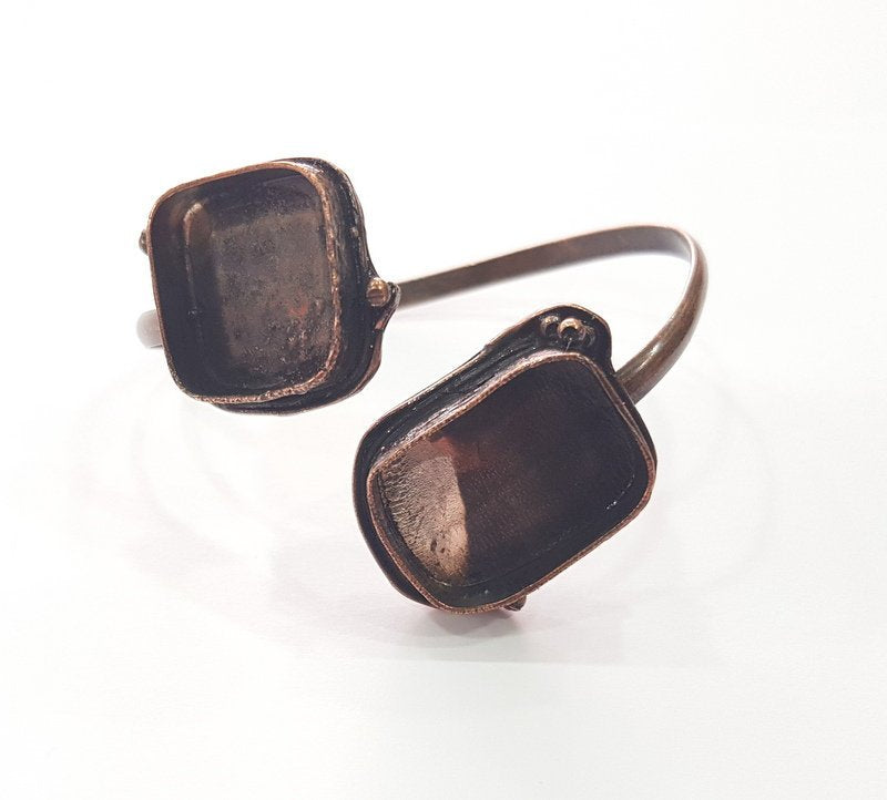 Copper Bracelet Blanks Bangle Blanks Cuff Blanks Adjustable Bracelet Blank Antique Copper Plated Brass (25x18mm,20x20mm Blanks ) G13961
