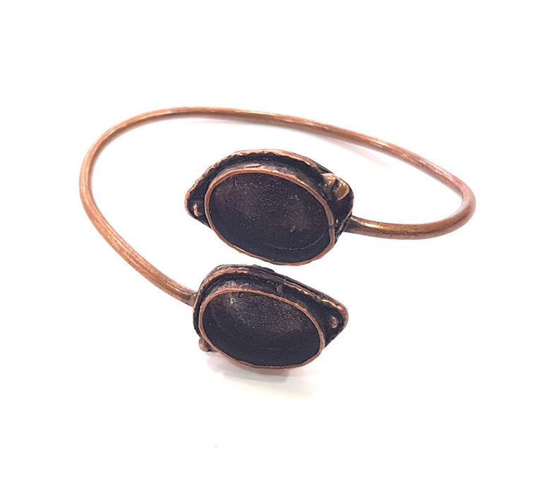 Copper Bracelet Blanks Bangle Blanks Cuff Blanks Adjustable Bracelet Blank Antique Copper Plated Brass (18x13mm Blanks ) G13967