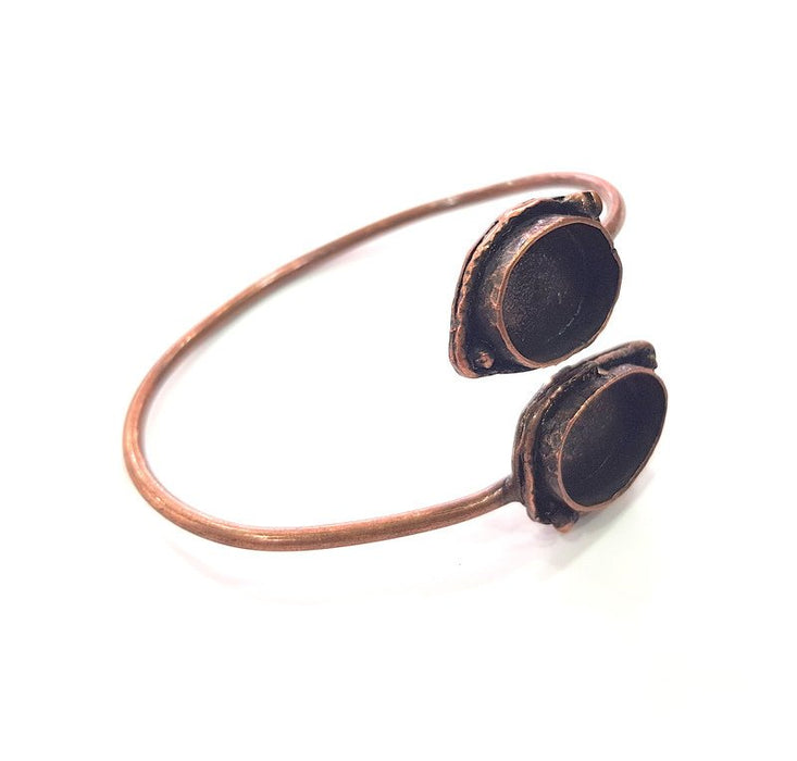 Copper Bracelet Blanks Bangle Blanks Cuff Blanks Adjustable Bracelet Blank Antique Copper Plated Brass (18x13mm Blanks ) G13967