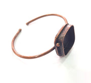 Copper Bracelet Blanks Bangle Blanks Cuff Blanks Adjustable Bracelet Blank Antique Copper Plated Brass (20x20mm Blanks ) G13972
