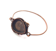 Copper Bracelet Blanks Bangle Blanks Cuff Blanks Adjustable Bracelet Blank Antique Copper Plated Brass (25x18mm Blanks ) G13982