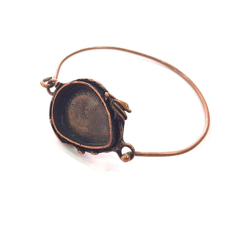 Copper Bracelet Blanks Bangle Blanks Cuff Blanks Adjustable Bracelet Blank Antique Copper Plated Brass (25x18mm Blanks ) G13982