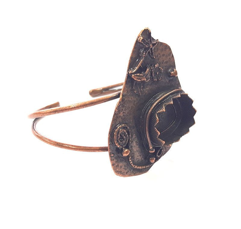 Copper Bracelet Blanks Bangle Blanks Cuff Blanks Adjustable Bracelet Blank Antique Copper Plated Brass (20x15 mm Blanks ) G13994