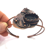 Copper Bracelet Blanks Bangle Blanks Cuff Blanks Adjustable Bracelet Blank Antique Copper Plated Brass (20x15 mm Blanks ) G13994
