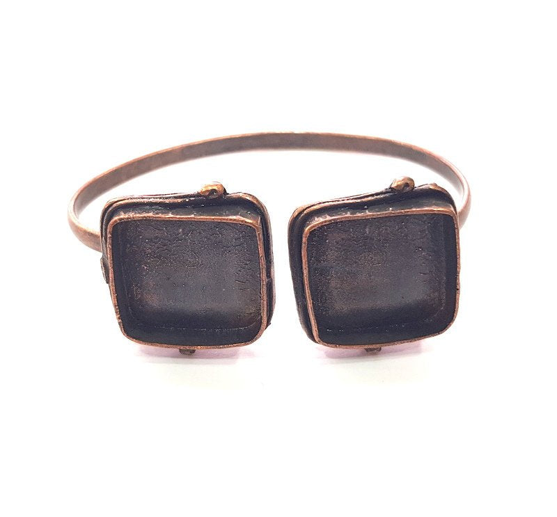 Copper Bracelet Blanks Bangle Blanks Cuff Blanks Adjustable Bracelet Blank Antique Copper Plated Brass (20x20mm Blanks ) G13997