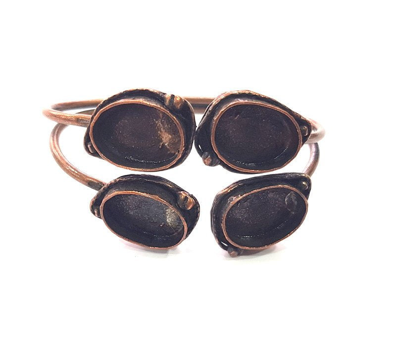 Copper Bracelet Blanks Bangle Blanks Cuff Blanks Adjustable Bracelet Blank Antique Copper Plated Brass (18x13mm Blanks ) G14004