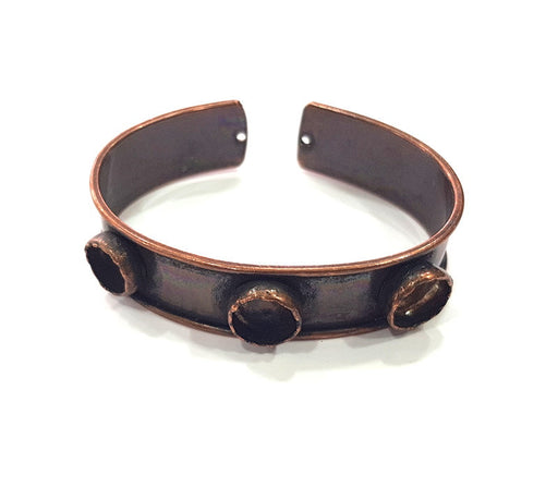Copper Bracelet Blanks Bangle Blanks Cuff Blanks Adjustable Bracelet Blank Antique Copper Plated Brass (10mm Blanks ) G14006