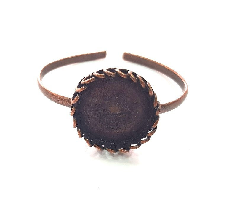 Copper Bracelet Blanks Bangle Blanks Cuff Blanks Adjustable Bracelet Blank Antique Copper Plated Brass (25mm Blanks ) G14010