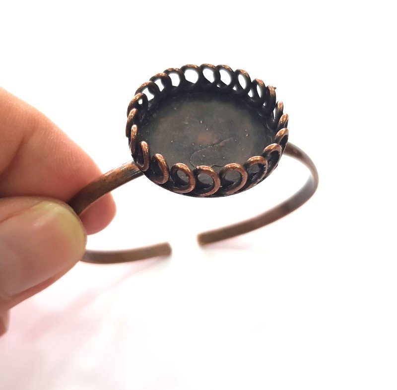 Copper Bracelet Blanks Bangle Blanks Cuff Blanks Adjustable Bracelet Blank Antique Copper Plated Brass (25mm Blanks ) G14010