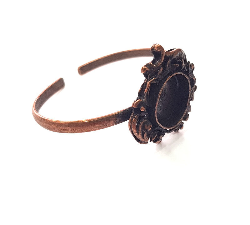 Copper Bracelet Blanks Bangle Blanks Cuff Blanks Adjustable Bracelet Blank Antique Copper Plated Brass (17mm Blanks ) G14021