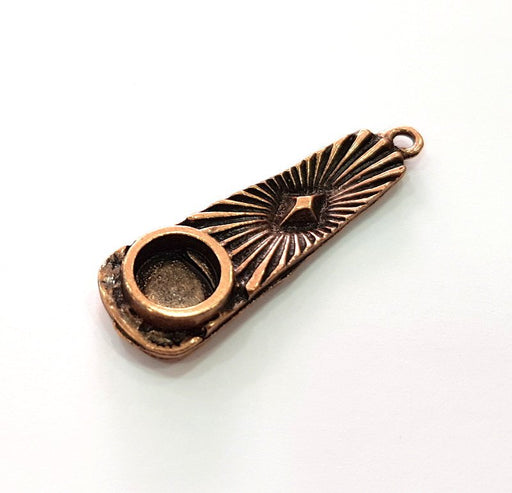 Copper Pendant Blank Mosaic Base inlay Blank Necklace Blank Resin Mountings Antique Copper Plated Metal ( 10 mm round blank) G14025