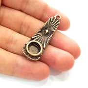 Copper Pendant Blank Mosaic Base inlay Blank Necklace Blank Resin Mountings Antique Copper Plated Metal ( 10 mm round blank) G14025