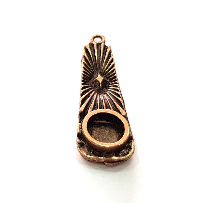 Copper Pendant Blank Mosaic Base inlay Blank Necklace Blank Resin Mountings Antique Copper Plated Metal ( 10 mm round blank) G14025