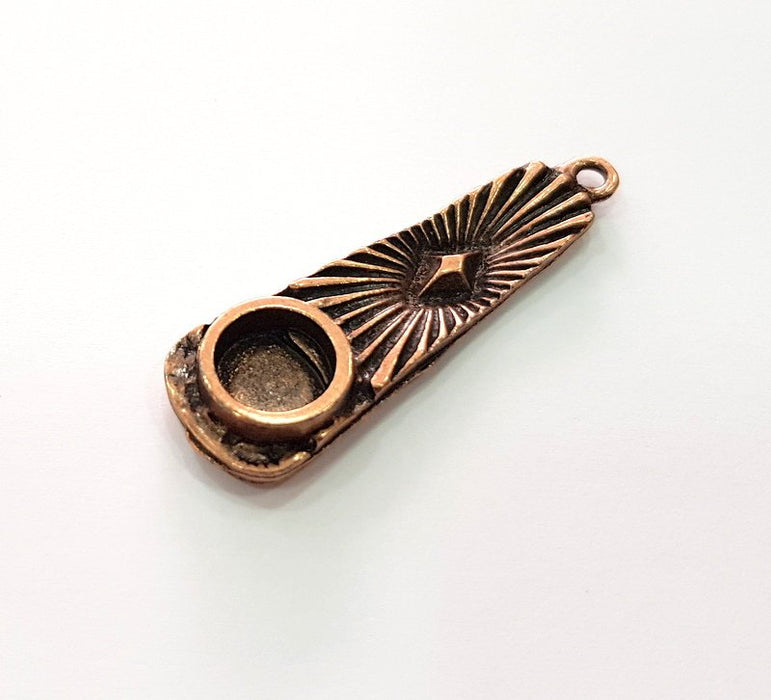 Copper Pendant Blank Mosaic Base inlay Blank Necklace Blank Resin Mountings Antique Copper Plated Metal ( 10 mm round blank) G14025