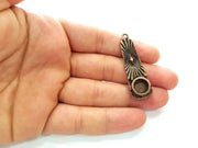 Copper Pendant Blank Mosaic Base inlay Blank Necklace Blank Resin Mountings Antique Copper Plated Metal ( 10 mm round blank) G14025