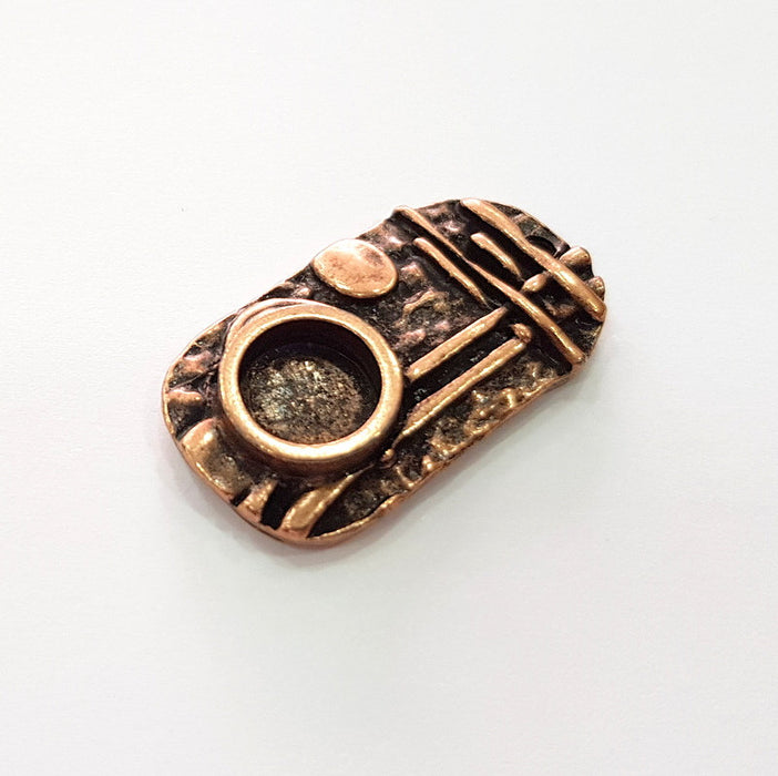 Copper Pendant Blank Mosaic Base inlay Blank Necklace Blank Resin Mountings Antique Copper Plated Metal ( 10 mm round blank) G14026