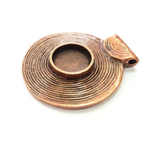 Copper Pendant Blank Mosaic Base inlay Blank Necklace Blank Resin Mountings Antique Copper Plated Metal ( 20 mm round blank) G14027