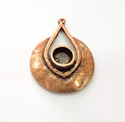 Copper Pendant Blank Mosaic Base inlay Blank Necklace Blank Resin Mountings Antique Copper Plated Metal ( 10 mm round blank) G14029