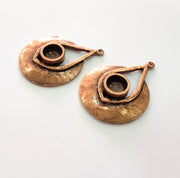 Copper Pendant Blank Mosaic Base inlay Blank Necklace Blank Resin Mountings Antique Copper Plated Metal ( 10 mm round blank) G14029