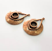 Copper Pendant Blank Mosaic Base inlay Blank Necklace Blank Resin Mountings Antique Copper Plated Metal ( 10 mm round blank) G14029