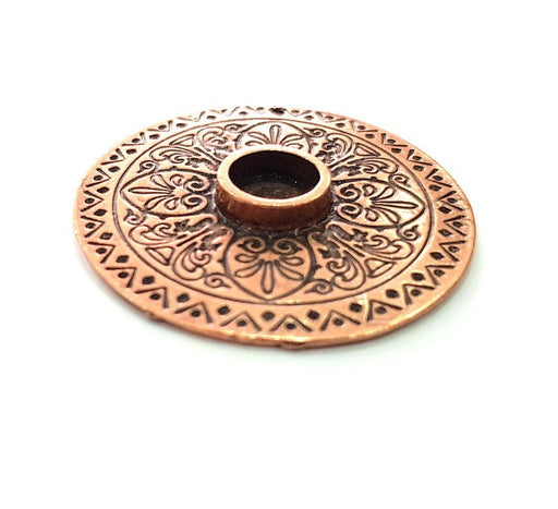 Copper Pendant Blank Mosaic Base inlay Blank Necklace Blank Resin Mountings Antique Copper Plated Metal ( 10 mm round blank) G14031