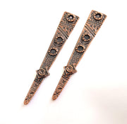2 Copper Pendant Antique Copper Pendant Antique Copper Plated Metal (73x12mm) G14053