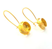 Earring Blank Base Settings Gold Resin Blank Cabochon Bases inlay Blank Mountings Matte Gold Plated Brass (10mm blank ) 1 Set  G14418