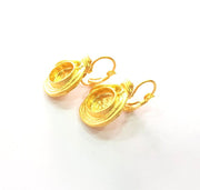 Earring Blank Base Settings Gold Resin Blank Cabochon Bases inlay Blank Mountings Matte Gold Plated Brass (10mm blank ) 1 Set  G14421