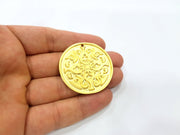Gold Pendant Medallion Pendant Gold Plated Metal (42mm)  G14071