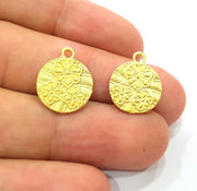 5 Gold Charms Gold Plated Metal (14mm)  G14074