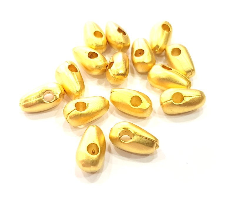 4 Acorn Charm Gold Charms Gold Plated Metal (13x7mm)  G14076