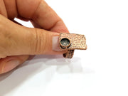 Copper Ring Settings inlay Ring Blank Mosaic Ring Bezel Base Cabochon Mountings ( 8 mm blank) Antique Copper Plated Brass G14077