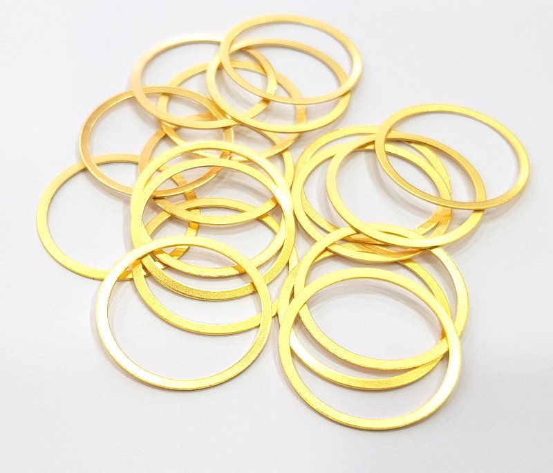 10 Gold Circle Findings Gold Plated Circle (25mm)   G14089