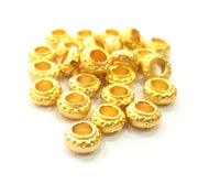 10 Gold Spacer Gold Plated Metal Beads  (8 mm)  G14091