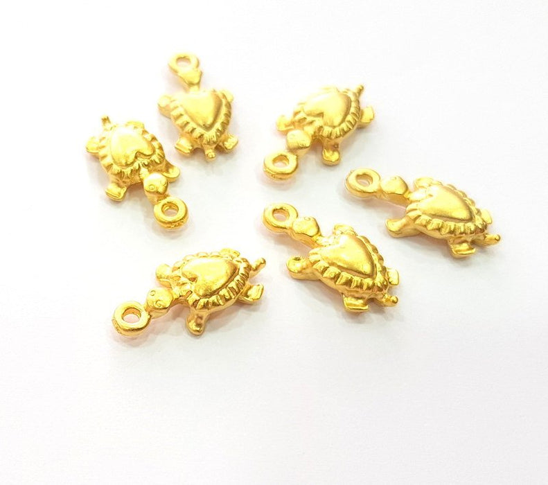 10 Turtle Charm Gold Charms Gold Plated Metal (19x9mm)  G14092