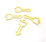 4 Arrow Charm Gold Charms Gold Plated Metal (34x14mm)  G14096