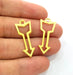4 Arrow Charm Gold Charms Gold Plated Metal (34x14mm)  G14096