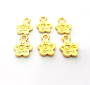 10 Flower Charm Gold Charms Gold Plated Metal (13x9mm)  G14099
