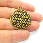 2 Antique Bronze Pendant Antique Bronze Plated Metal ( 33mm) G14105