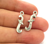 10 Dagger Charm Silver Charms Antique Silver Plated Metal (23x6mm) G14568