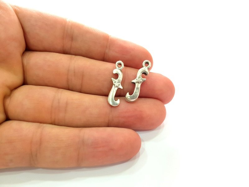 10 Dagger Charm Silver Charms Antique Silver Plated Metal (23x6mm) G14568