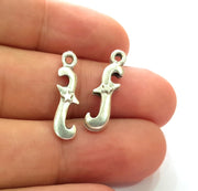 10 Dagger Charm Silver Charms Antique Silver Plated Metal (23x6mm) G14568