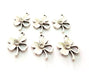 6 Clover Charm Antique Silver Plated Charms (25x18mm) G14569